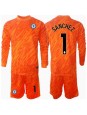 Chelsea Robert Sanchez #1 Brankářské Domácí dres pro děti 2024-25 Dlouhý Rukáv (+ trenýrky)